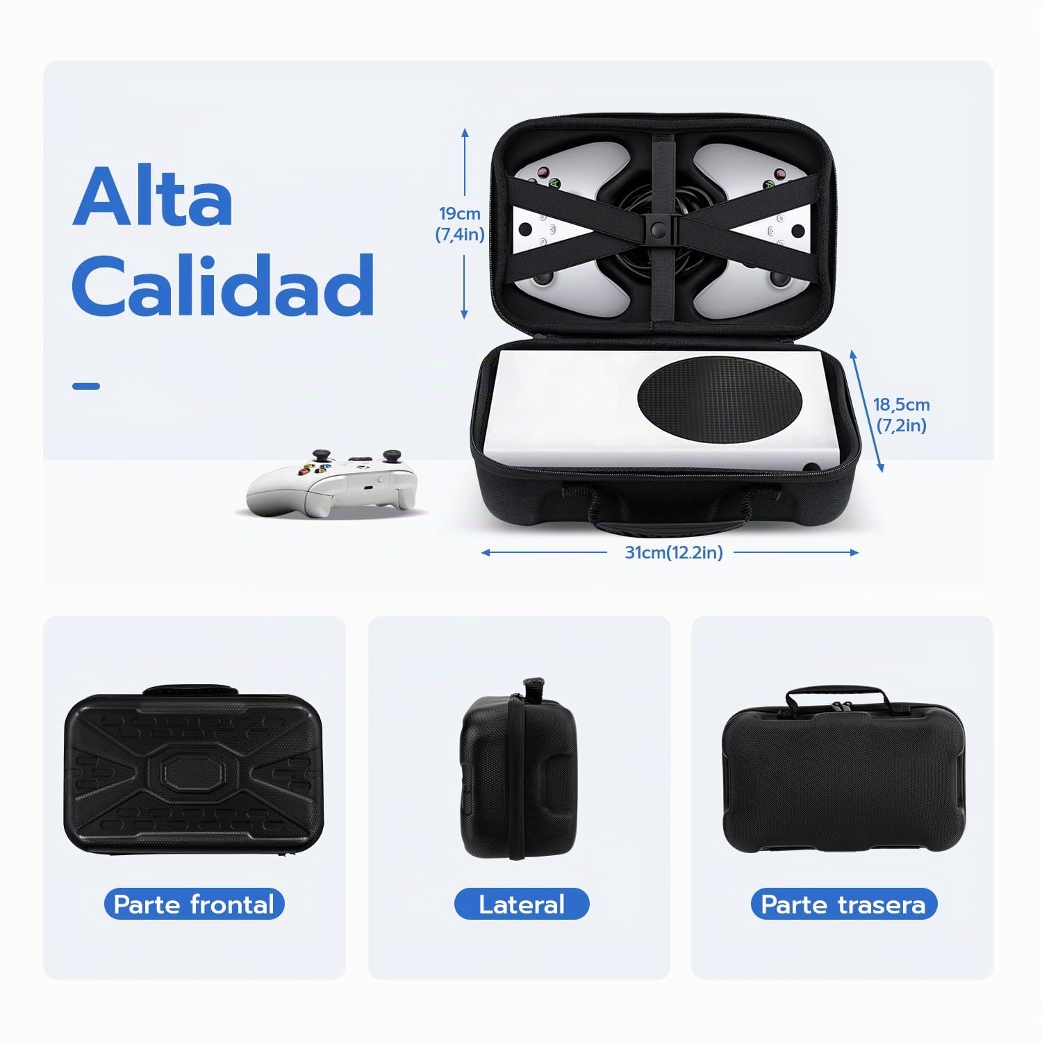 Mcbazel Funda rígida de Transporte para Xbox Series S, Bolsa de Almacenamiento para Consola Xbox Series S, Mando inalámbrico y Accesorios de Juegos, Color Negro, Black, Estuche de Viaje