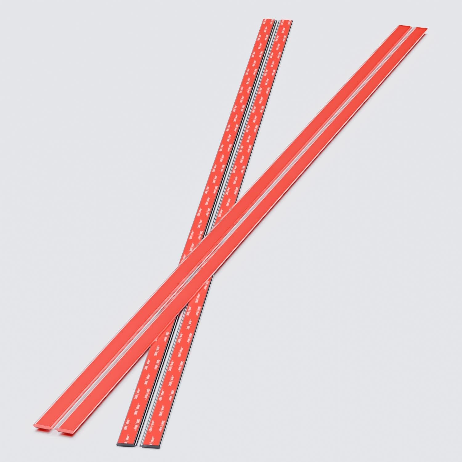 Caterpillar Red Clear 2X 1150Mm Flexible Acrylic Hinges - Self-Adhesive, No Glue Required, Low Profile Living Hinges