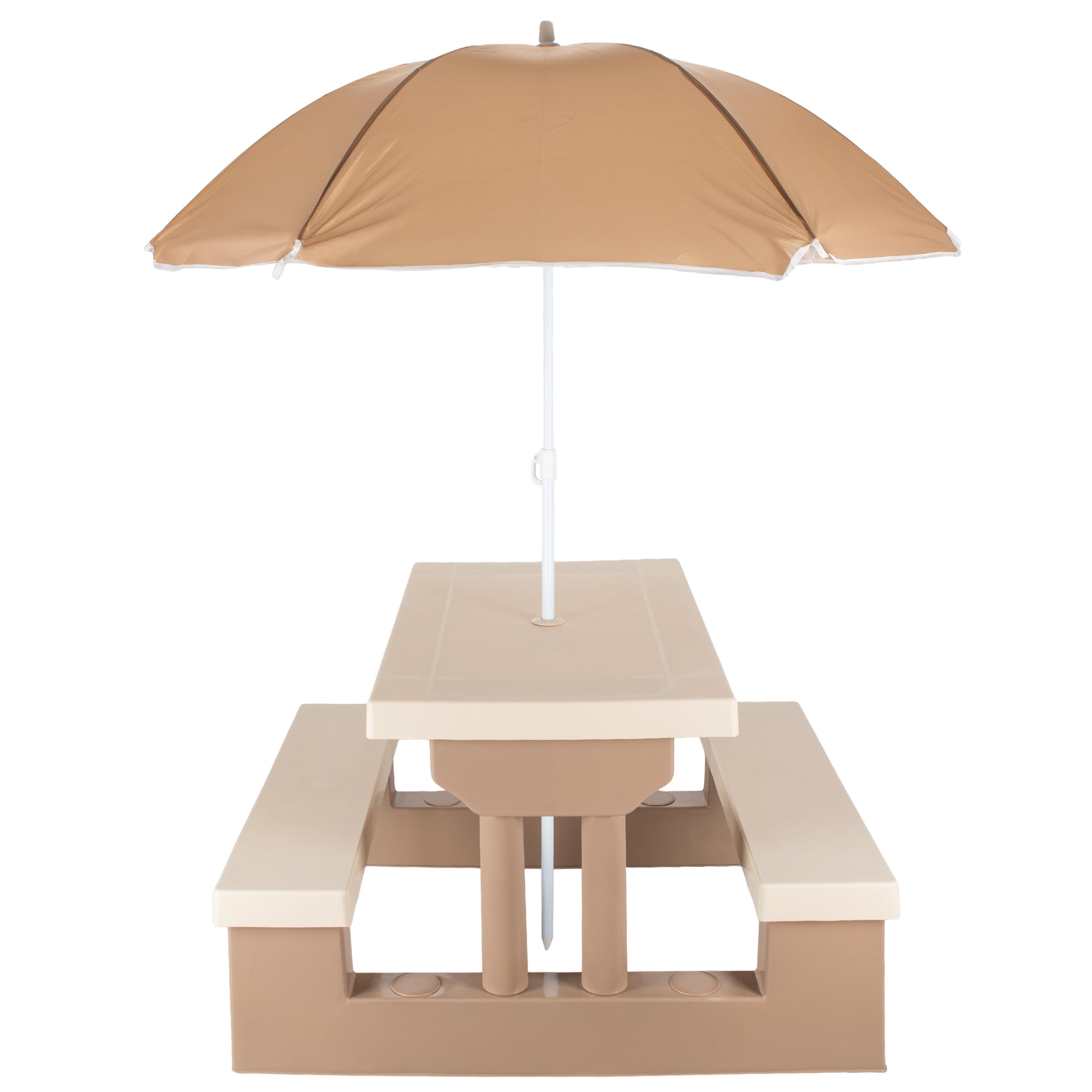 COIL Mobilier de jardin pour enfants - Table avec parasol et bancs intégrés - Ensemble de mobilier de plein air pour enfants à partir de 3 ans