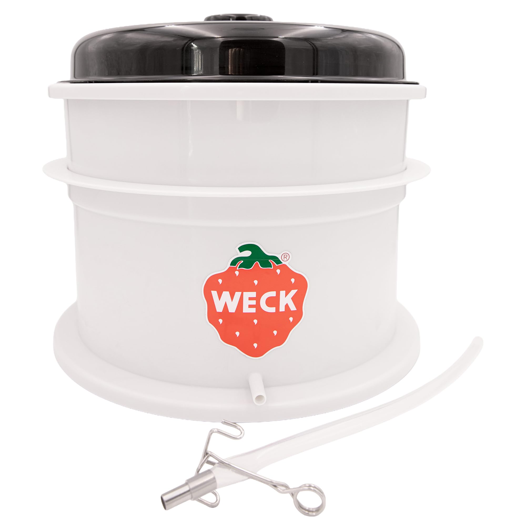WECK Dampfentsafter-Aufsatz für Einkochautomaten & Einkochtöpfe – Dampfentsafter Zubehör – Passend für Töpfe ab 35 cm – Schonende Saftgewinnung – inkl. Saftauffangkorb & Schlauch