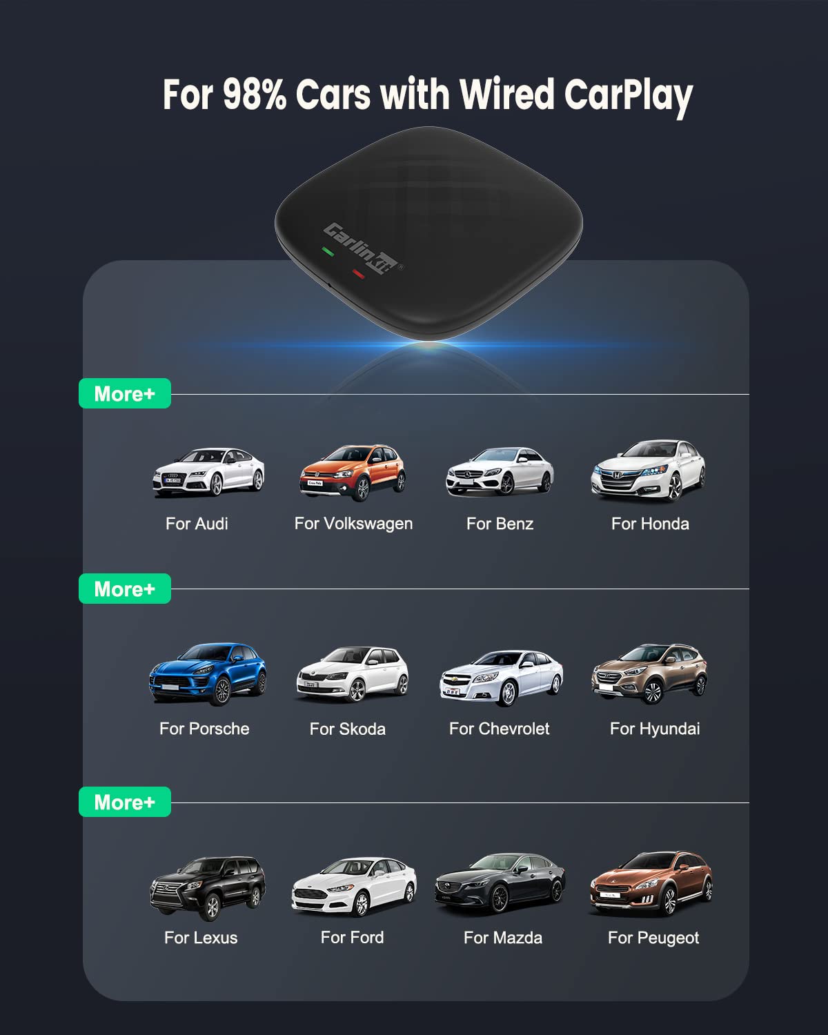 Buy 2022 CarlinKit Wireless Android Auto V3 Ai Box Adapter with YouTube, Netflix, Spotify, Waze