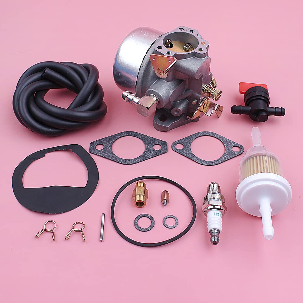 PEGGYLIN Kit de reparación de Juntas de carburador Compatible con K90 K91 K141 K160 K161 K181, Manguera de Filtro de Combustible, válvula de Cierre, Pieza de Repuesto for cortacésped