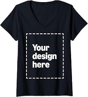 Custom V-Neck T-Shirt with Your Image for Women by Modify by Amazon Merch on Demand