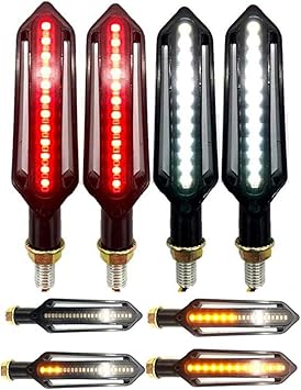 Amazon Co Jp 12v 専用 Led 2色切替 バイク オートバイ用 シーケンシャルウインカー デイライト ブレーキライト 前後 左右 フロント リア ホワイト アンバー レッド アンバー スポーツ アウトドア