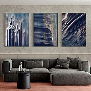 XIAOMA 3 pezzi Astratta Linea Fels Texture Poster e Muro Moderno Quadro da parete costiera Quadro per soggiorno soggiorno salotto non cornice Poster (50 x 70 cm x 3)