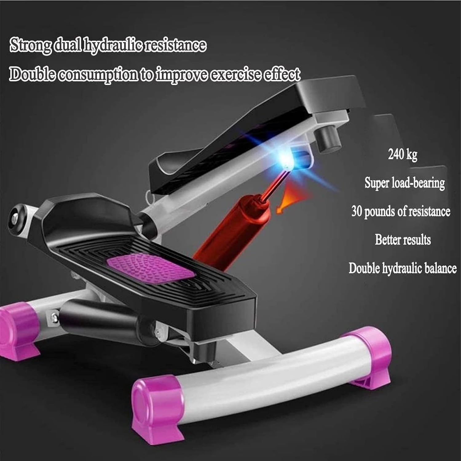 Stepper for Exercise Machine Stair Step Machine Exerciser for Home Use with Resistance Bands 200 Lbs Capacity