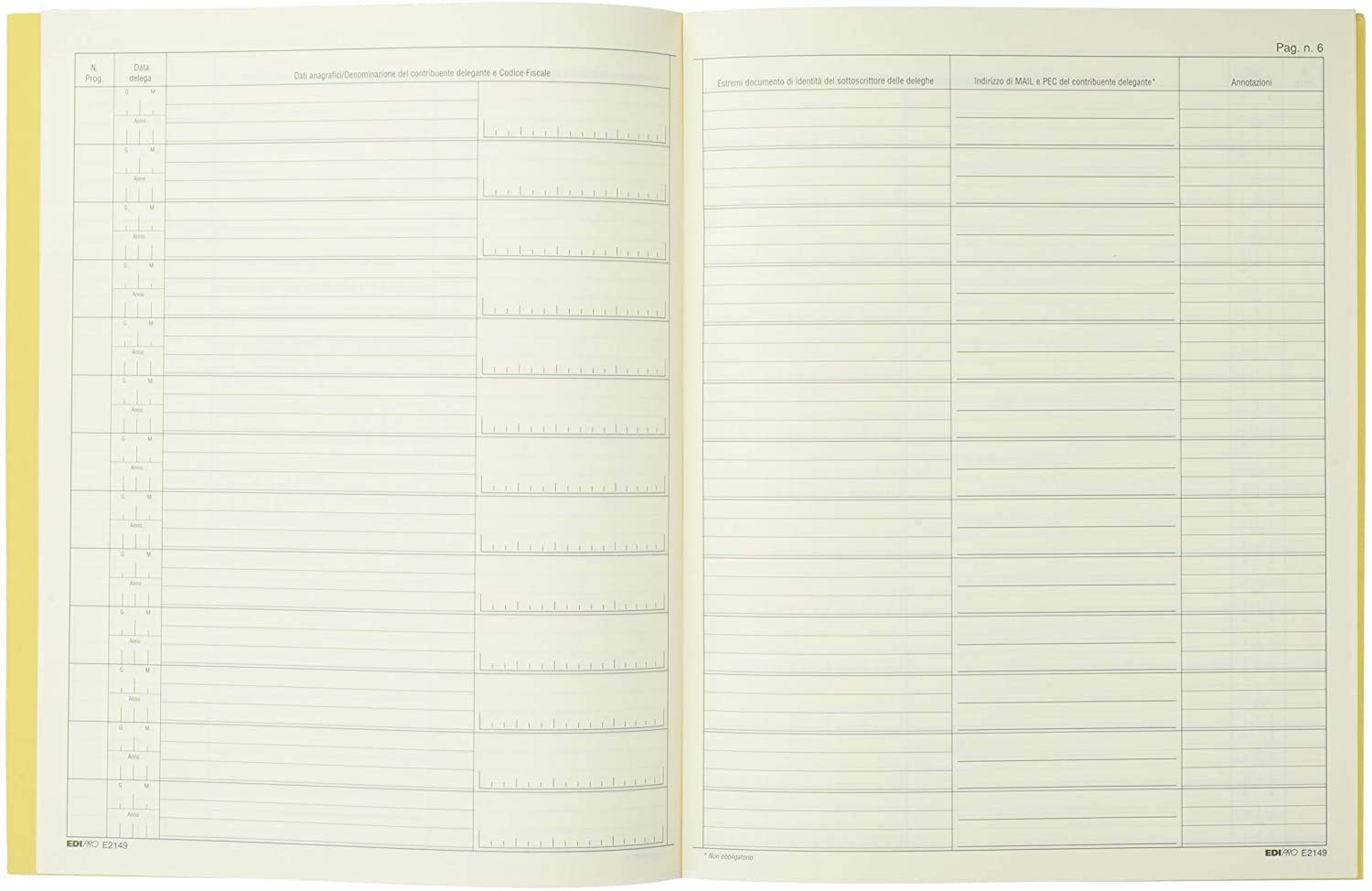 EDIPRO - E2149 - Registro historial de entrega/revocación de delegaciones para el uso de los servicios de facturación electrónica y del cajón fiscal 14 páginas f.to 22x14,8