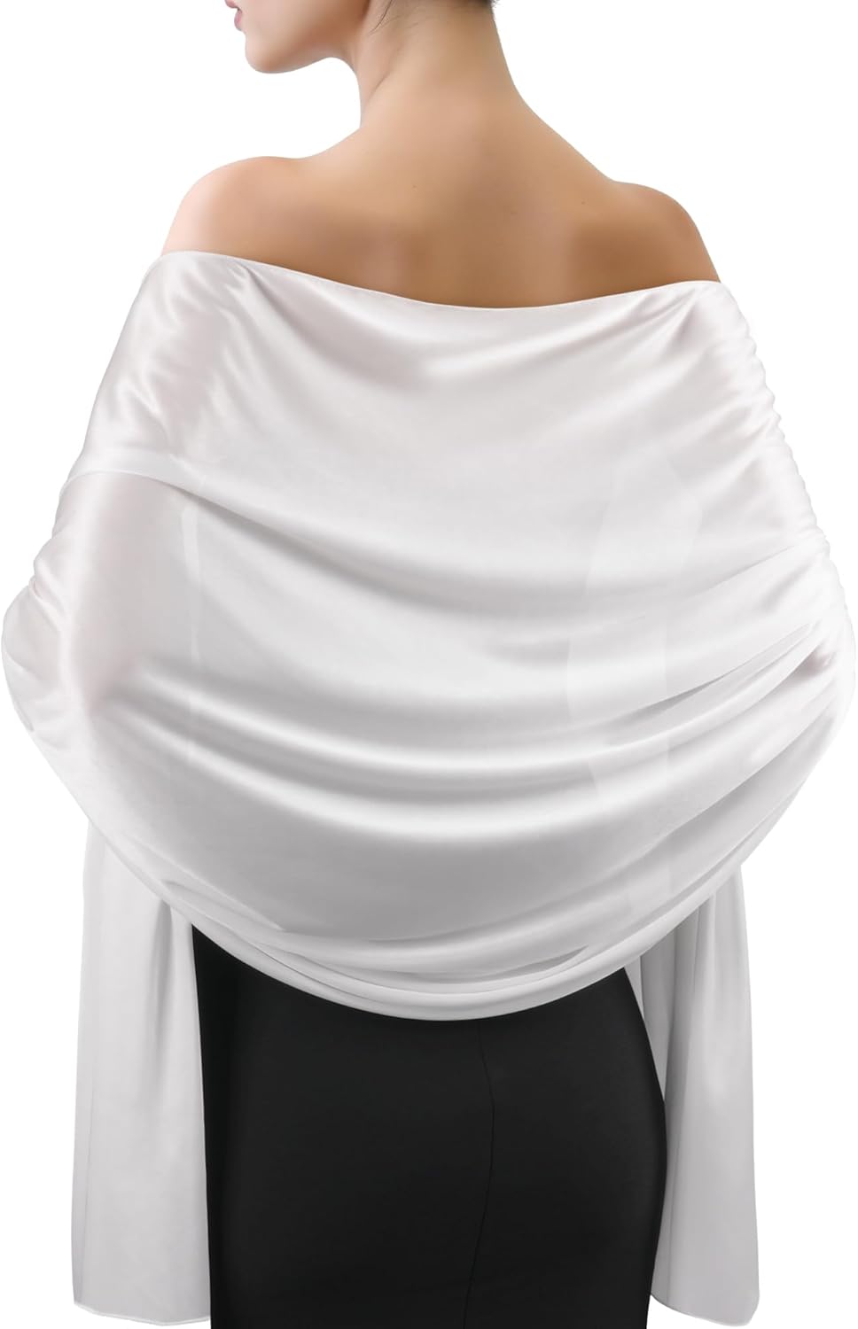 Sofier Satin Shawl Wraps for Women Evening Dresses Wedding Bridal Party Silky Scarf Formal Cover Up Bridesmaid Gifts