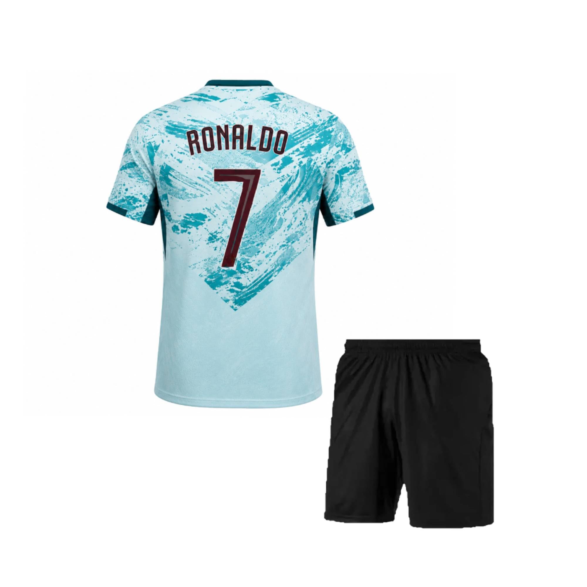 Portugal New Sports Football Jersey Ronaldoo 7 with Black Shorts for (Kids,Boys,Men)-image-39