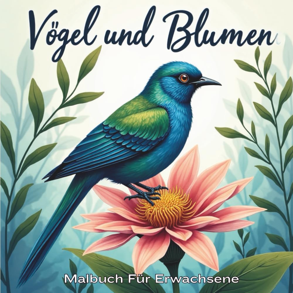 Vögel und Blumen Malbuch für Erwachsene: Entspannende Vogel- und Blumenmotive zum Stressabbau