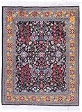 Flor: Wolle, Kette: Baumwolle Nain Trading Indo Täbriz 125x100 Orientteppich Teppich Grau Handgeknüpft Indien