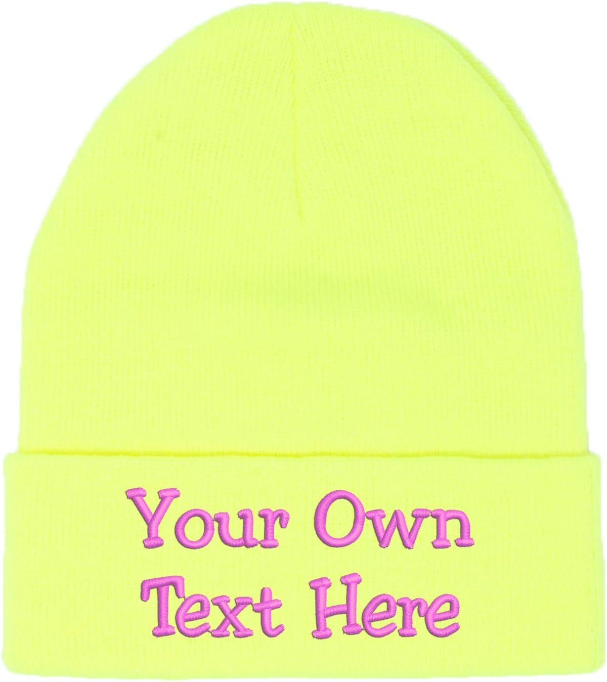 Custom Embroidered Beanie Men Women Unisex Plain Cuffed Knit Skull Cap Hat