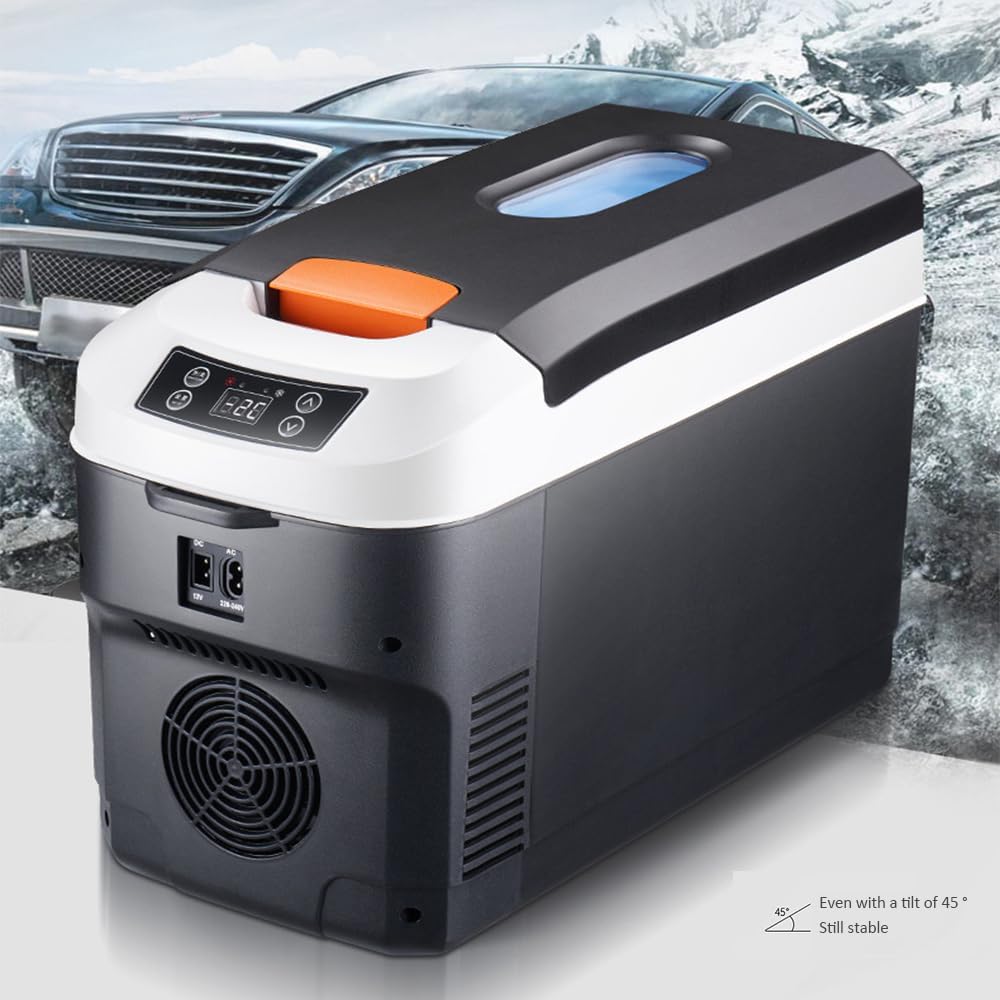 10L Portable Car Refrigerator Heating Box 12/24V Mini Fridge Freezer, for Car,RV, Camping and Home Use