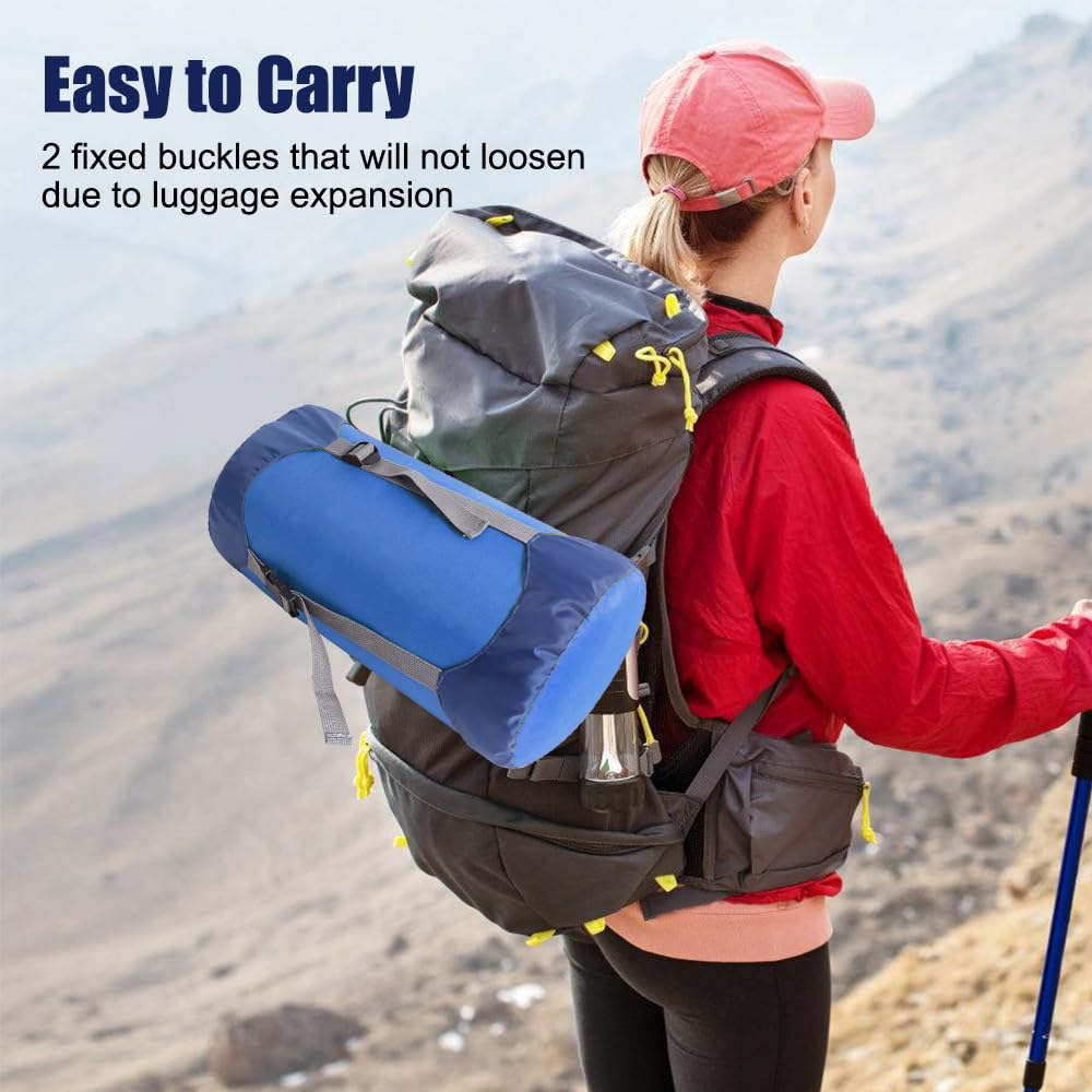 Compressione per Sacco a Pelo, 6L, 15L, 25L, 35L Sacca Stoccaggio Borsa Ultraleggero in Poliestere, Porta Sacco a Pelo Portaoggetti per Campeggio Spalla Viaggio