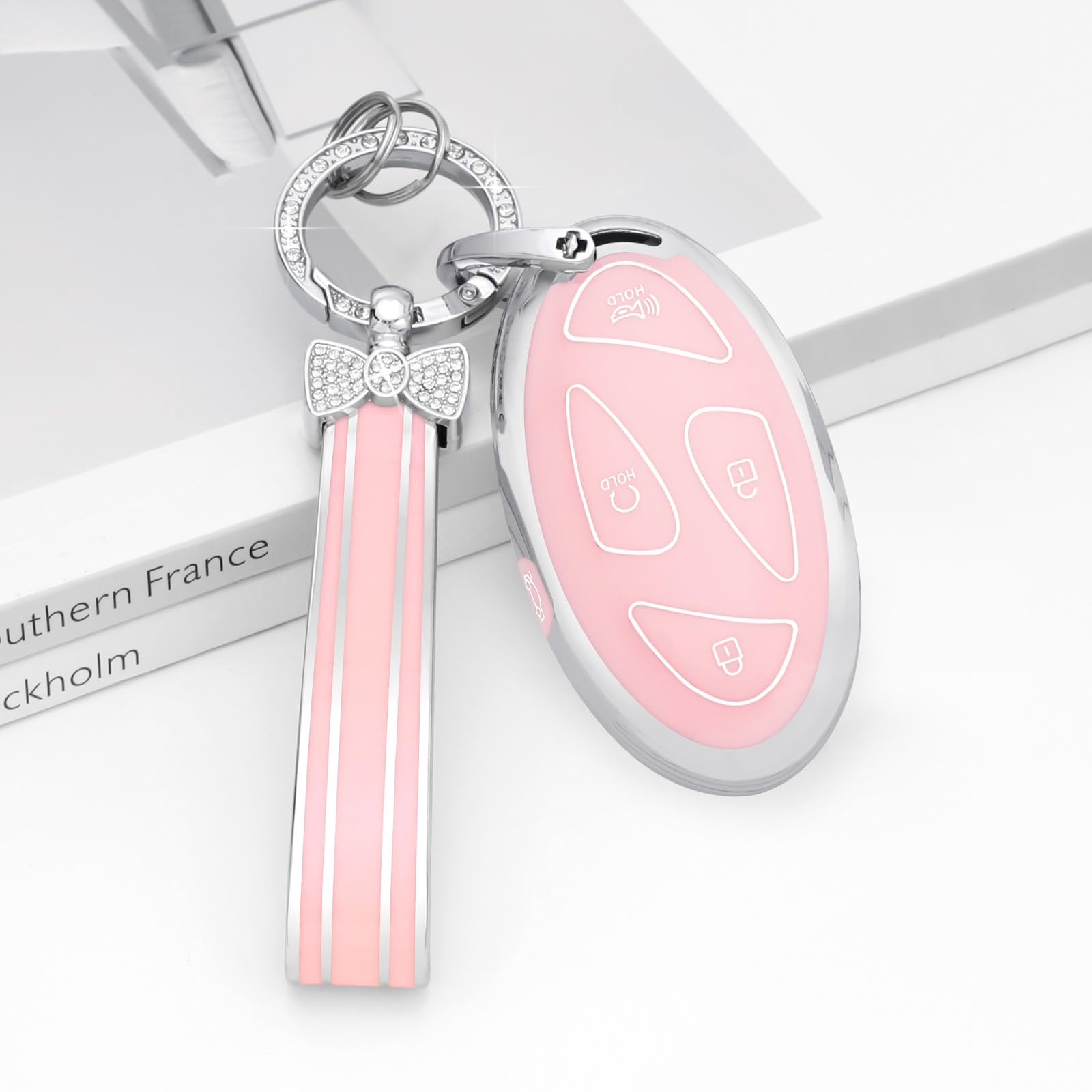 PIFOOG for Hyundai Key Fob Cover 2024 2025 Elantra Santa Fe Sonata Tucson Kona Ioniq 6 Pink 5 — view 8
