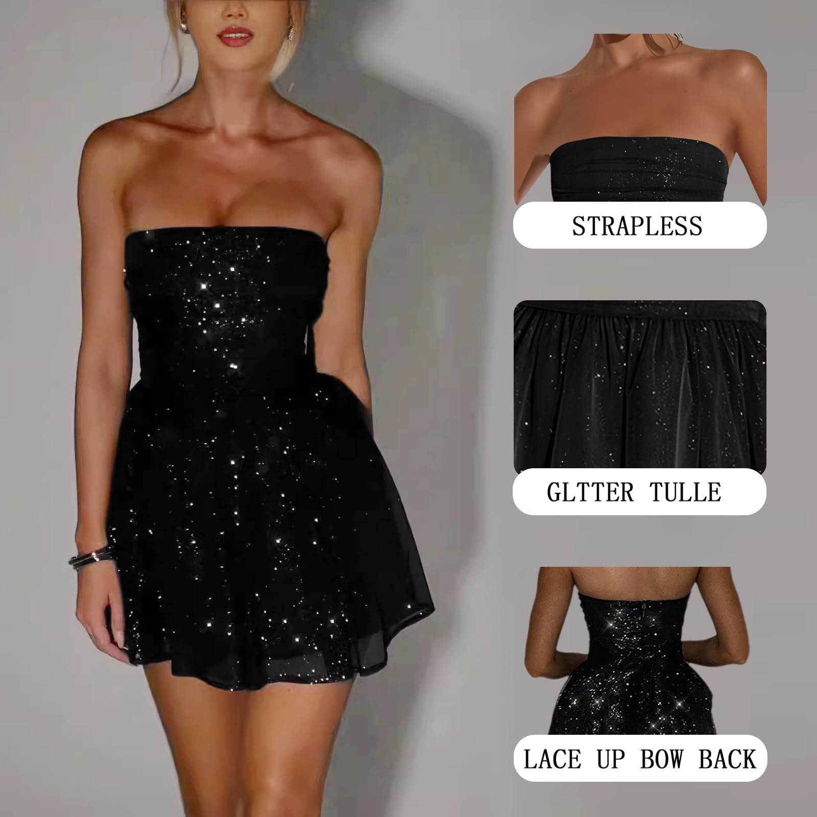 Damska sukienka z cekinami krótka seksowna sukienka mini bez rękawów brokatowa tiulowa sukienka bez ramiączek elegancka sukienka bodycon na ramiączkach sukienka koktajlowa