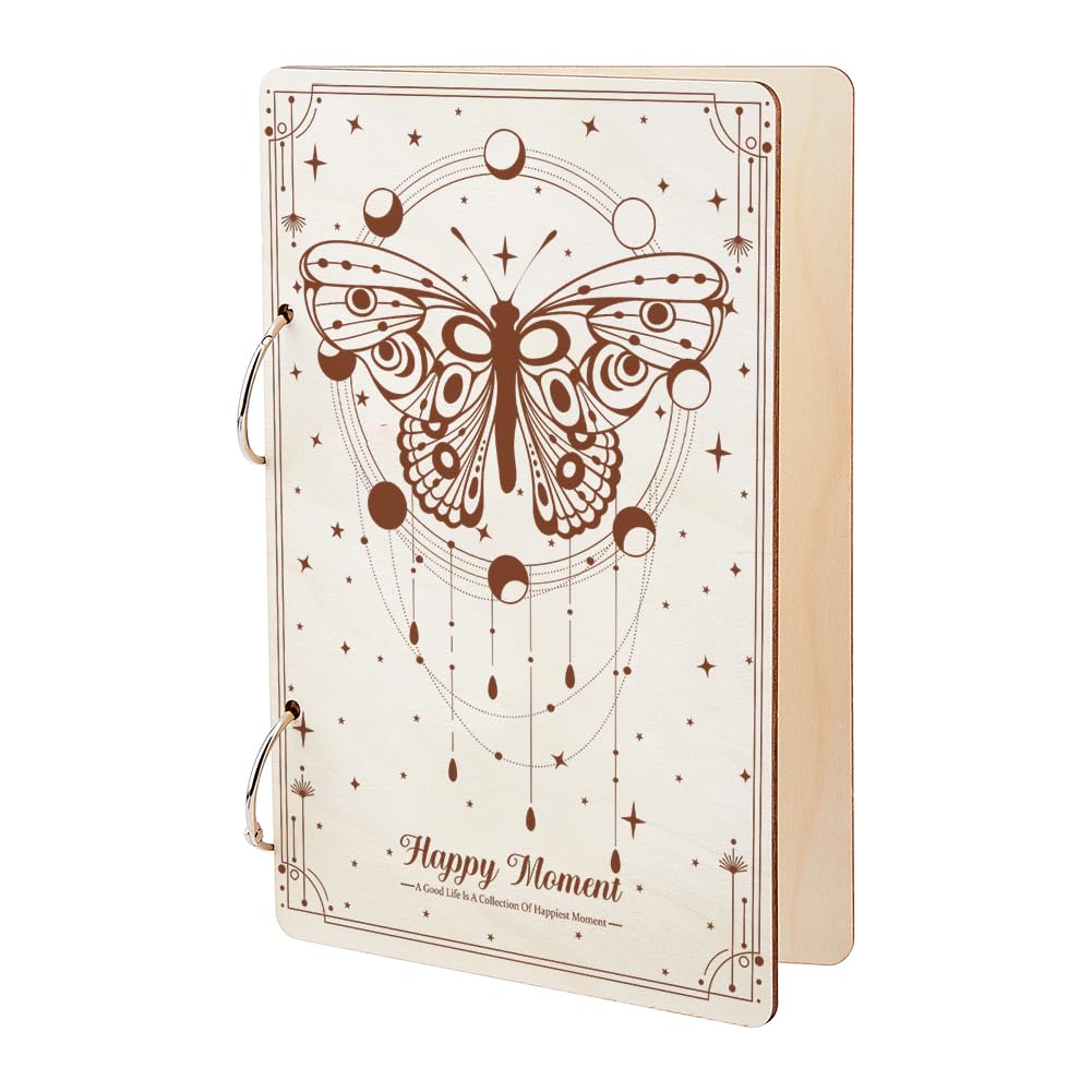 Wooden Loose Leaf Binder Birthday Line Figures Greeting Card Organizer Binder - Wooden Cover, 2-Ring, With 20 Pocket Sleeves & Hole Punch Wooden Loose Leaf Binder Birthday Line Figures Greeting Card Organizer Binder - Wooden Cover, 2-Ring, With 20 Pocket Sleeves & Hole Punch