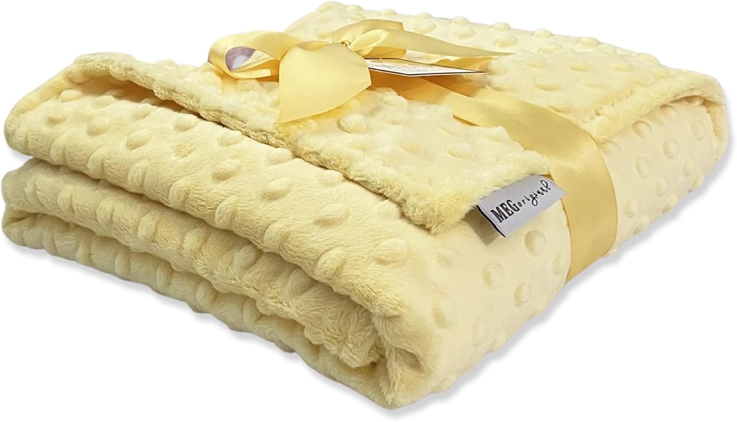 MEG ORIGINAL Soft Yellow Minky Dot Baby Blanket 357