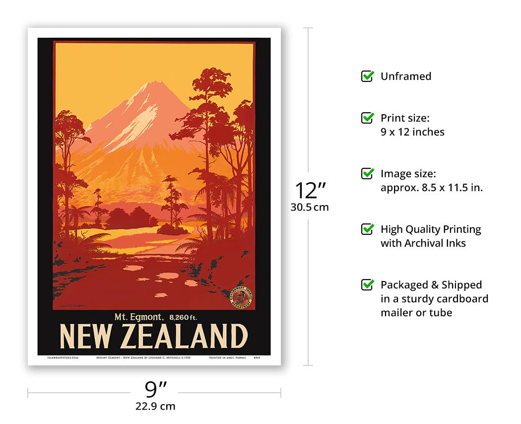 Amazon.com: Mount Egmont (Mount Taranaki) New Zealand Poster Print