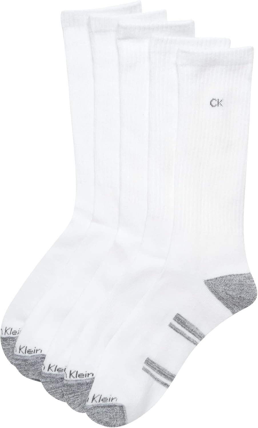 Calvin Klein Mens 5 Pack Breathable Cushioned Mid-Calf Crew Socks