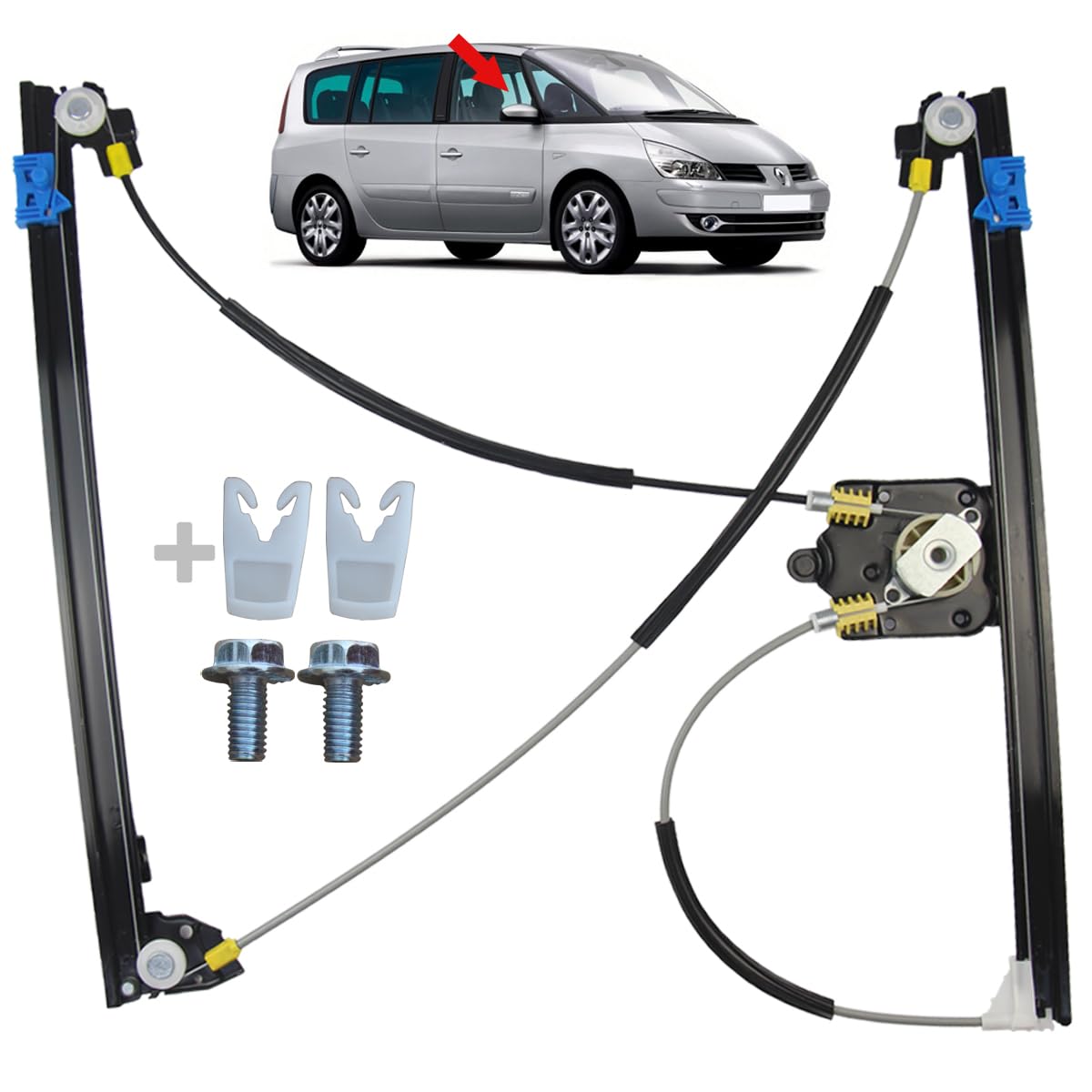 STARKIT PERFORMANCE Elevalunas compatible para Espace 4 (2002-2014) DELANTERO DERECHO (pasajero) 8200017894, 8200017904, 8200424422