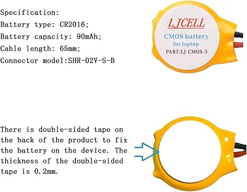 Miniatura 4 de LJCELL Batería CMOS para IBM Lenovo ThinkPad Laptop X1 Carbon 2-nd Carbon 3rd Carbon 4th Carbon 5th Carbon 6th Carbon 6th BIOS RTC CR2016 Batería