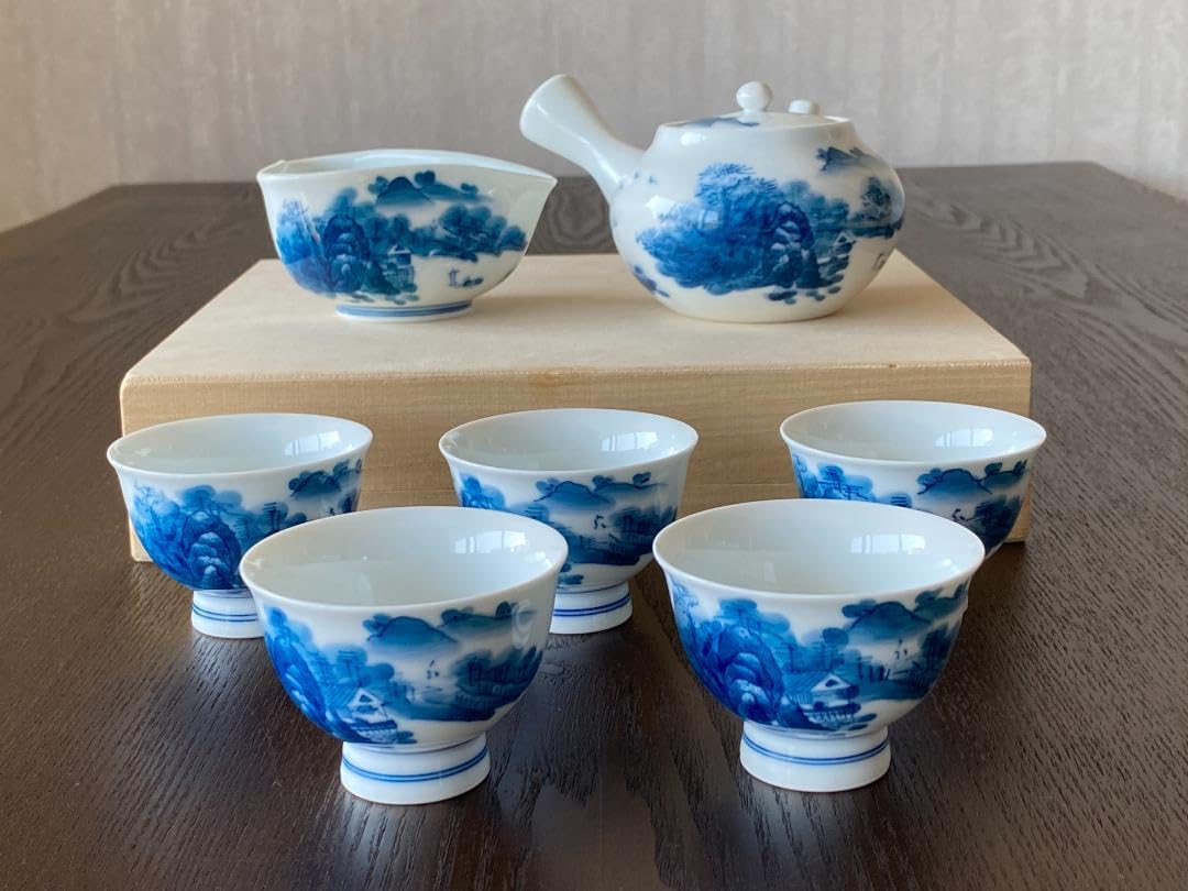 Amazon.co.jp: 伊万里 山水図鍋島焼畑萬陶苑 玉露 煎茶道具 茶器