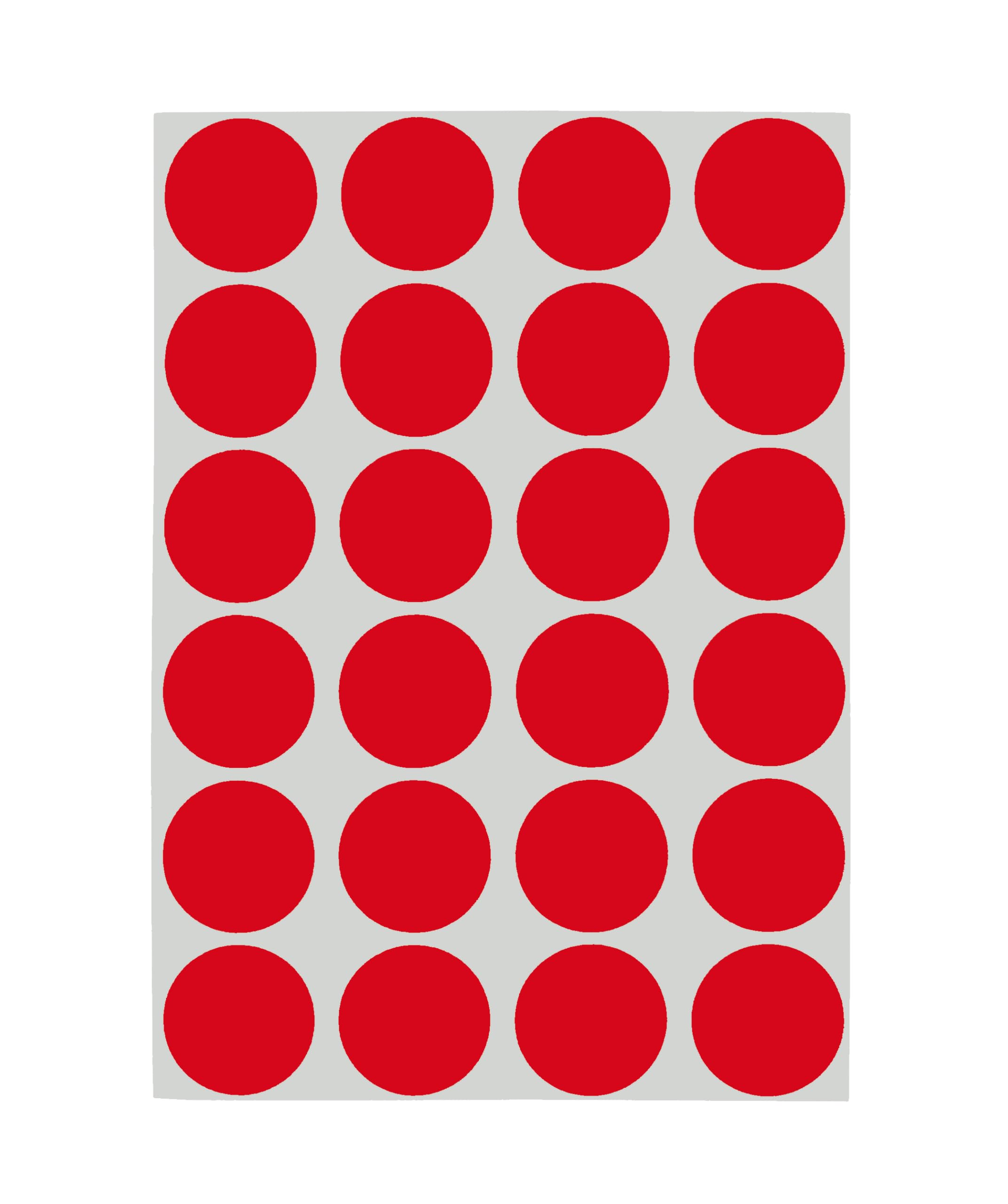 ChromaLabel 0.75 Inch Round Label Removable Color Code Dot Stickers, 1008 Pack, 24 Labels per Sheet, Red