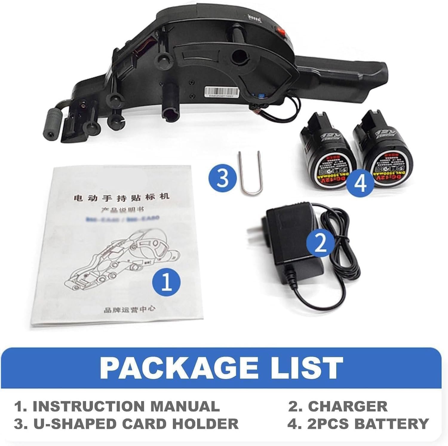 Electric Label Applicator, Fully Automatic Product Labeling Machine with Auto-Sensing Wheel, Cordless Handheld Peelable Sticker Dispenser, Continuous Labeler for Warehouse, Supermarket(40mm)