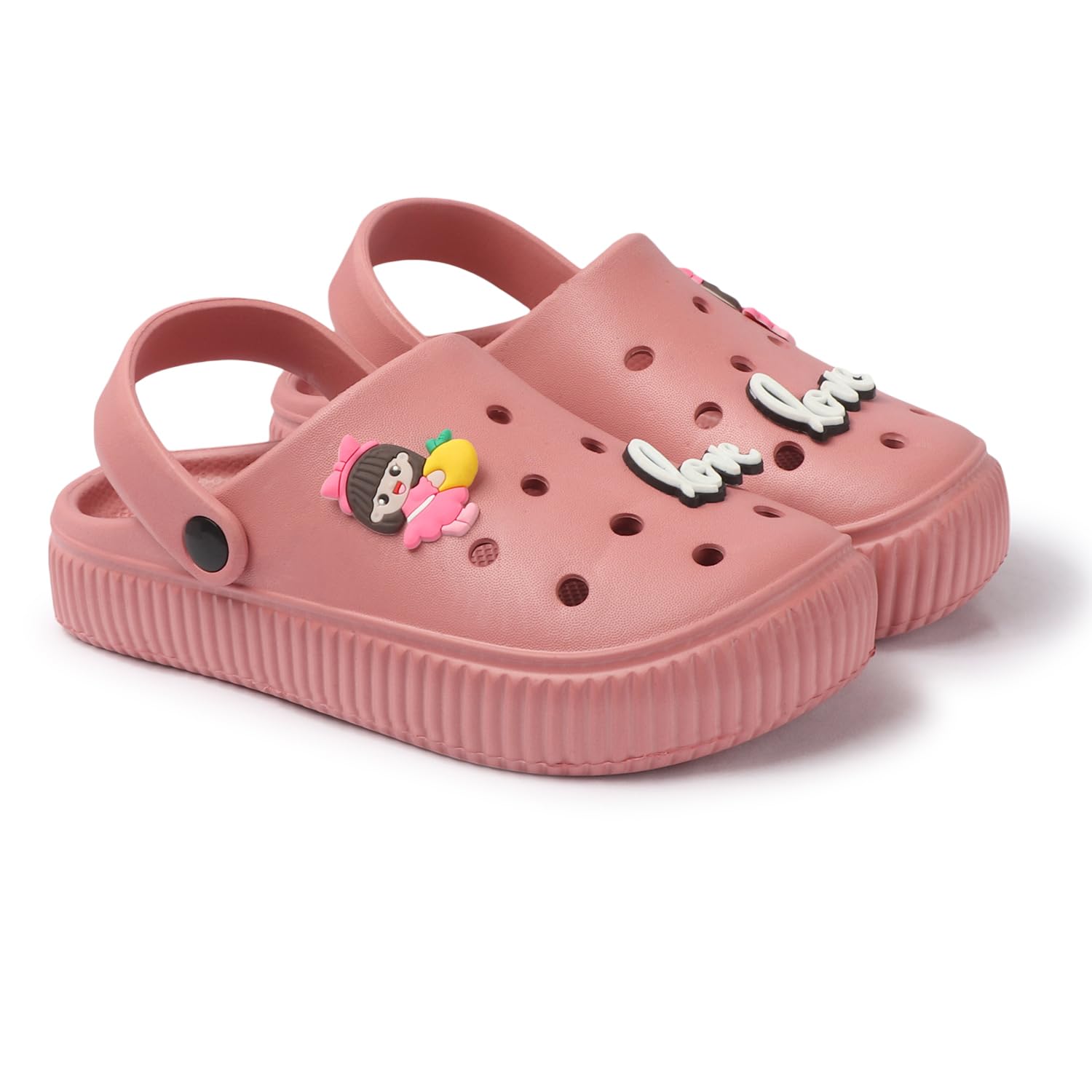 Doctor Walk Platform Clogs with Love Design, White Perforated Sandals with Decorative Charms, Cushioned Comfort (Pink, UK Footwear Size System, Adult, Women, Numeric, Medium, 8)-image-7