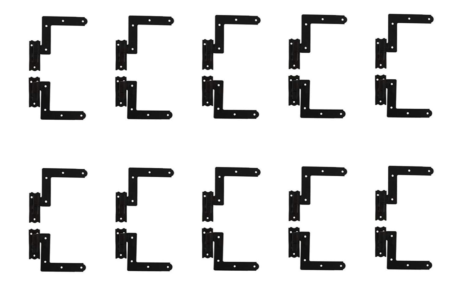 Black Blind Window Shutter Hinges for Wood Frame - 1 PAIR PER PACK (2 units) (10 Pack)