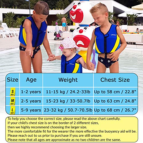 Limmys Premium Neoprene Swim Vest for Children | Buoyancy Swimming Aid for Boys and Girls, Drawstring Bag Included (Small)