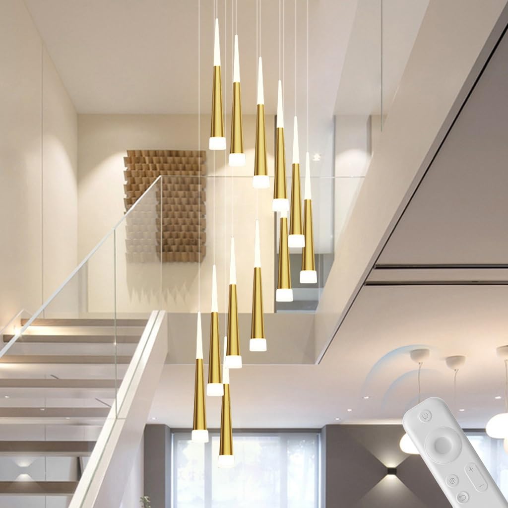 Lustre suspension LED créative haut de gamme à intensité variable