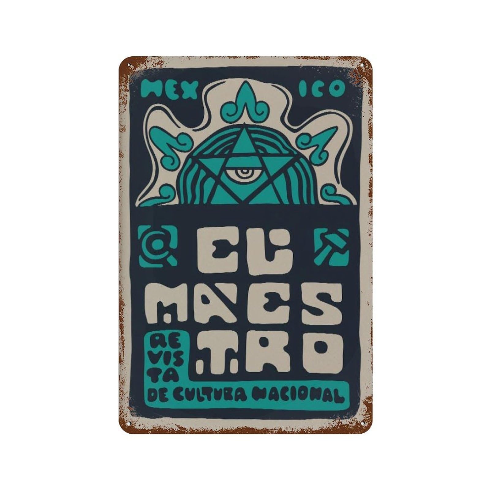 xiaoxiaoshen Mexican Turquoise Latin American Decor, Mexico Travel Wall Decor Art Metal Tin Poster Modern Home Decor Art Home Bar Shop Decorations Vintage Sign 30x20cm