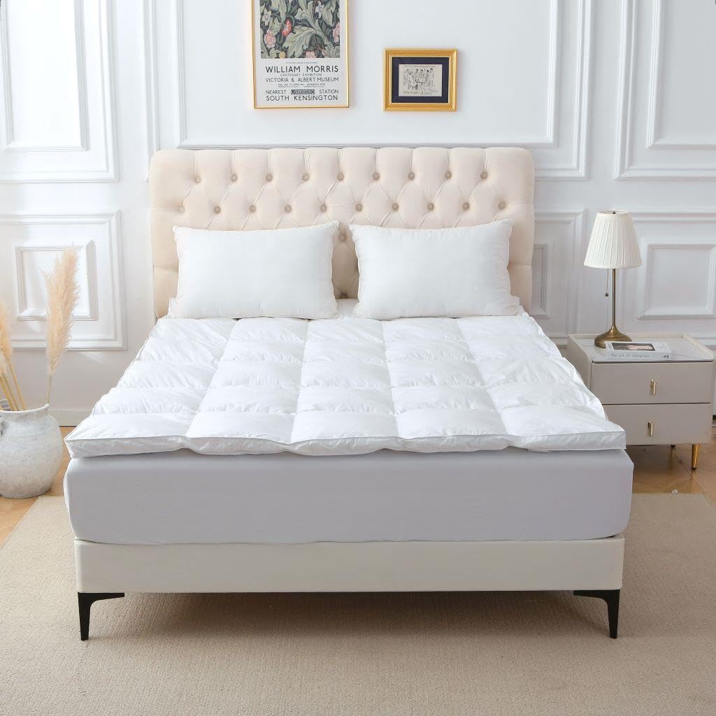 Homespace Direct White Goose Feather And Down Mattress Topper - Double