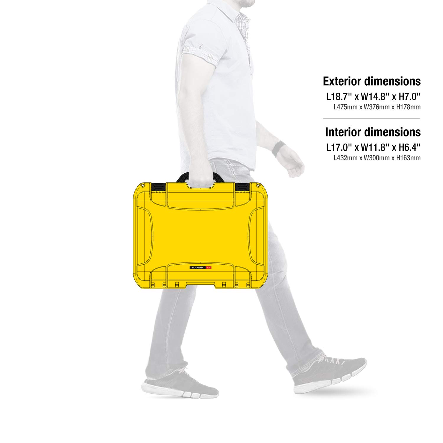 Nanuk 925 Wodoodporne twarde etui z wkładką piankową do DJI Mavic Air 2 + Smart Controller - żółte (925-MAVIA24)