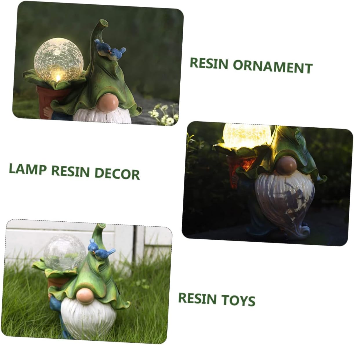 SUPVOX Garden Resin Decor Solar Energy Lamp Resin Old Man Figurine Outdoor Decorative Lamp Garden Ornament
