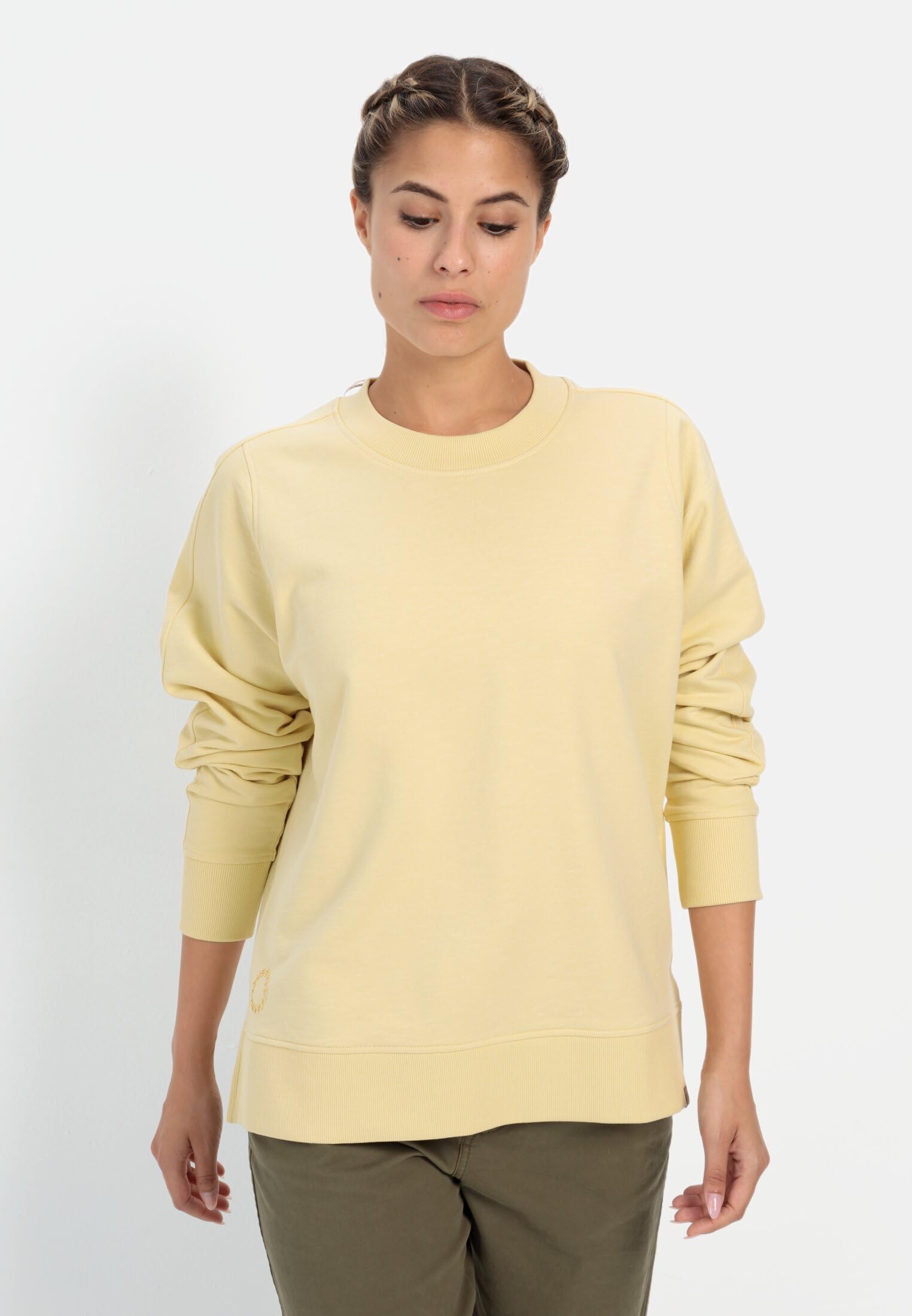 camel active Damen Rundhals Sweatshirt aus Reiner Baumwolle