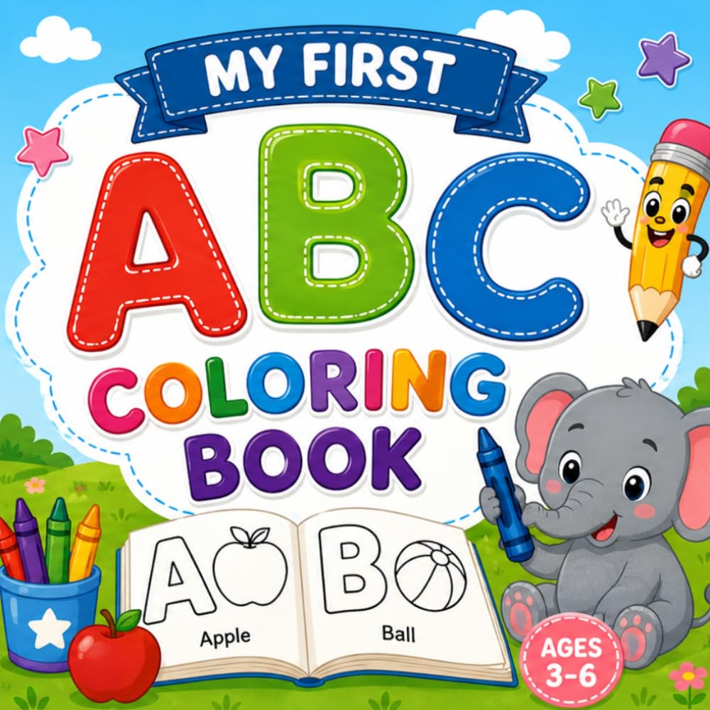 My First ABC Coloring Book: Big Letters • Easy Coloring • Fun Learning for Ages 3–6