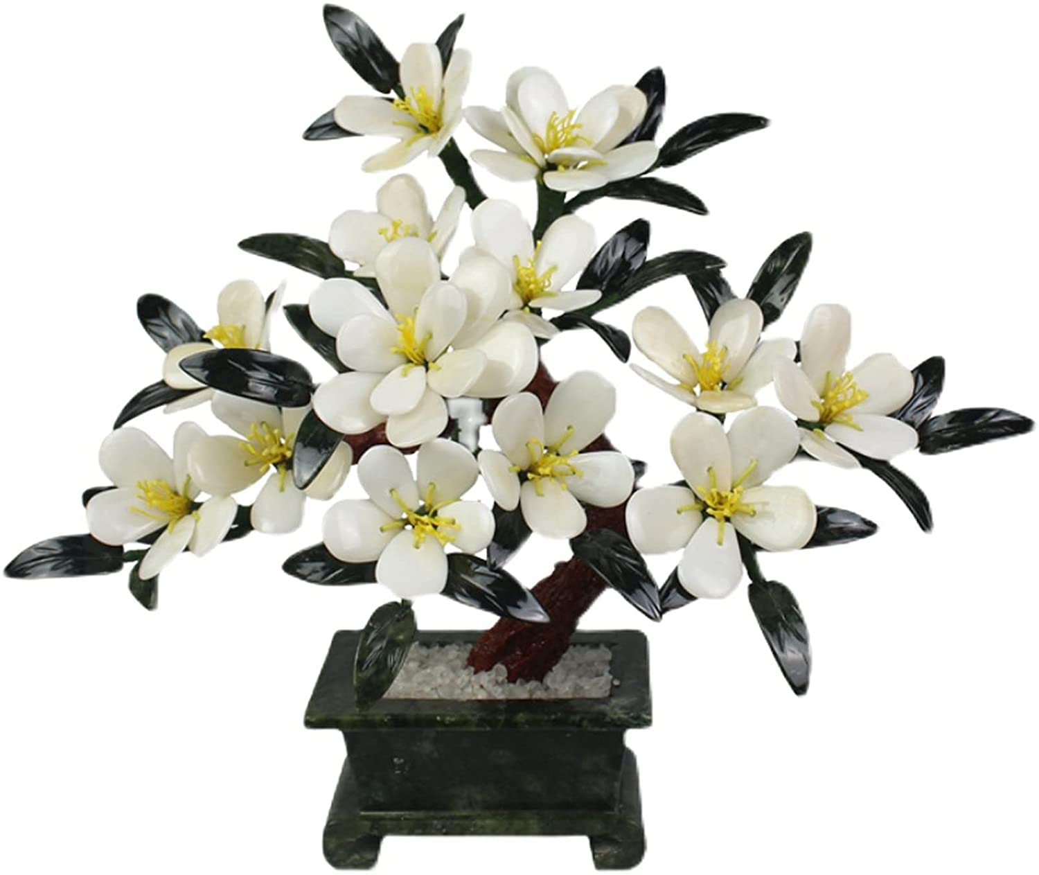 Árbol Bonsái Artificial En Maceta, Orquídea Blanca Jade, Bonsái Artificial para Escritorio, Adorno De Árbol Falso para El Hogar Y La Oficina, Decoración De La Suerte