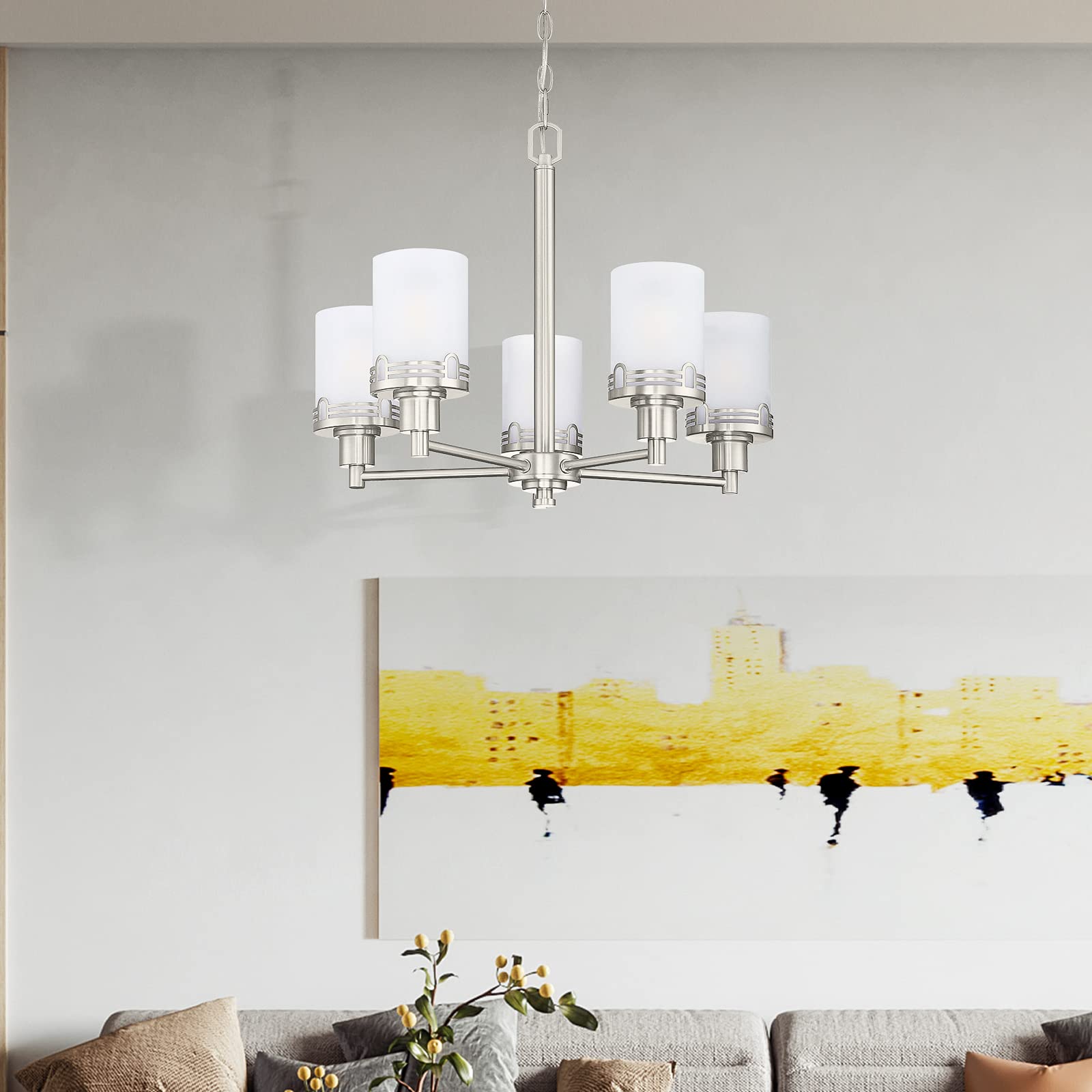 Kitchen Island Chandelier - 5 Light Brushed Nickel -6 Kitchen Island Chandelier - 5 Light Brushed Nickel -6