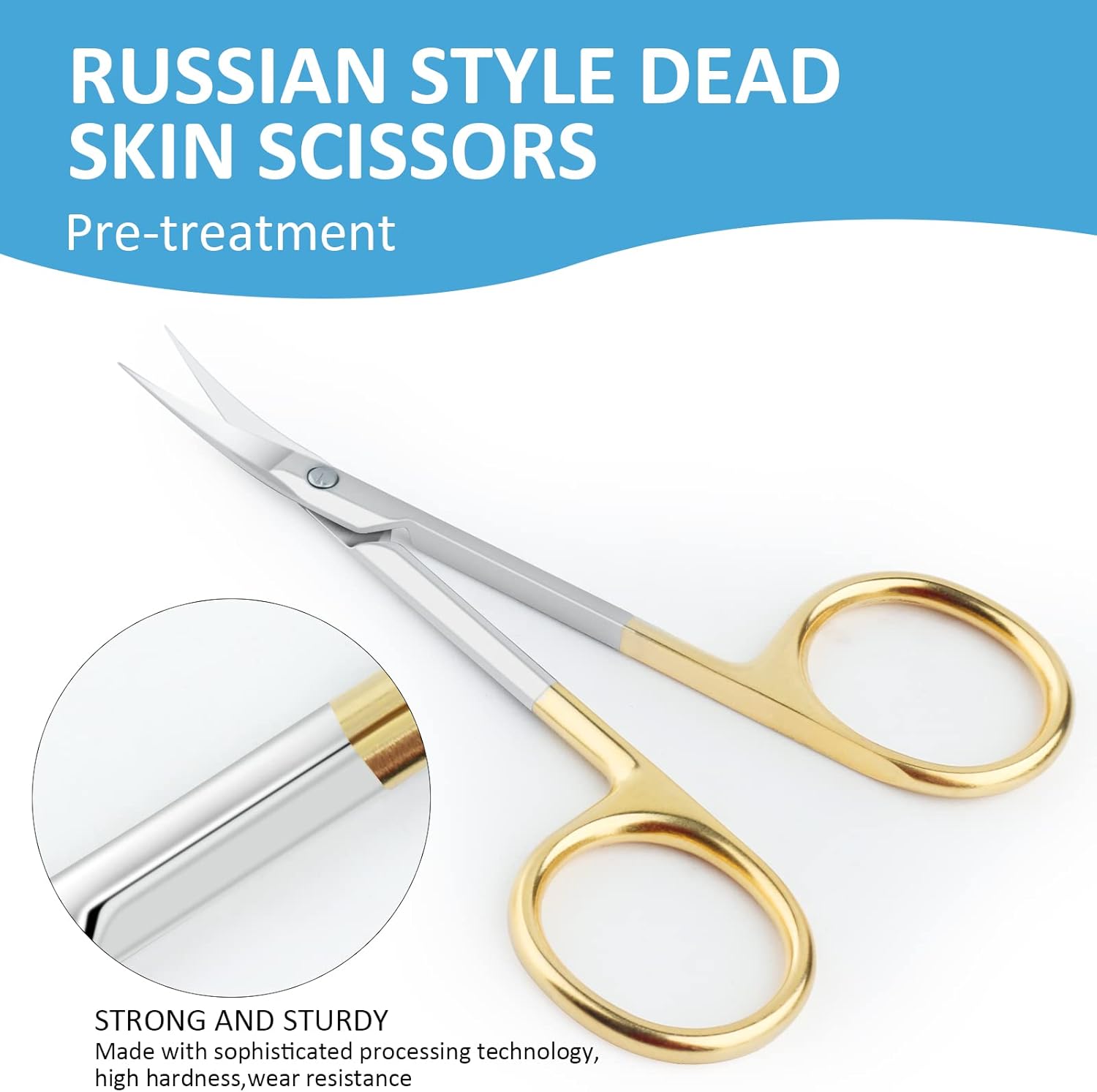 Qunzhao Cuticle Scissors for Women and Men Curved Stainless Steel with Tip Grooming Blades Manicure Nail for Dry Skin Nail Scissors (4)