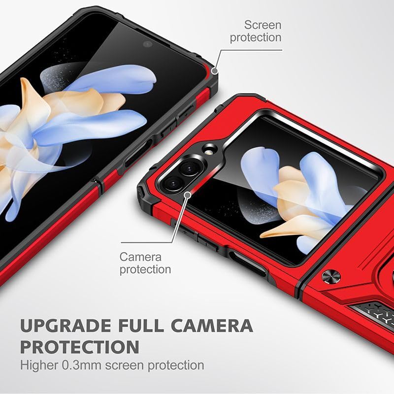 Coque compatible avec Samsung Galaxy Z Flip 7 FE rose rigide en silicone RingStand