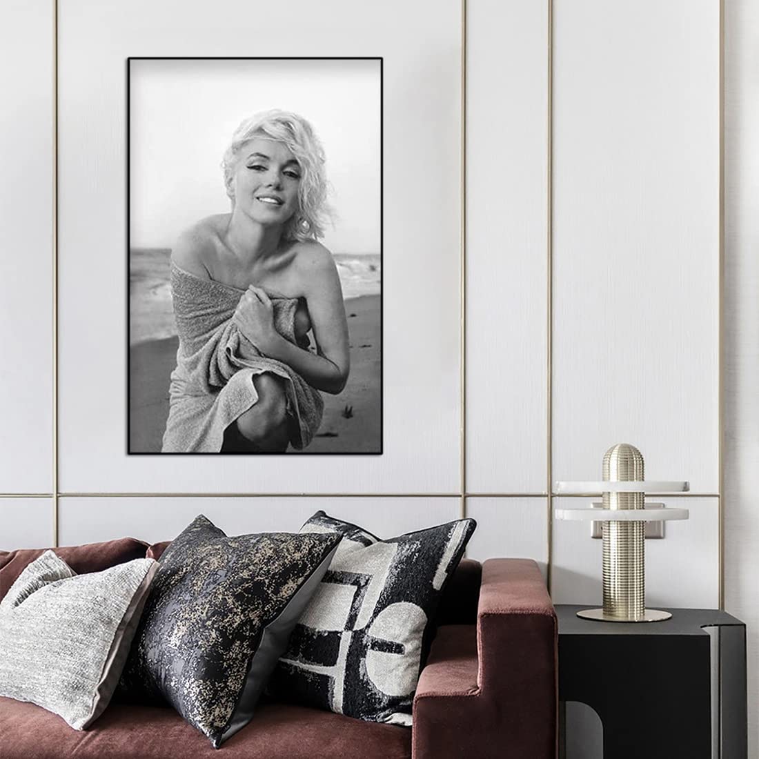 FrySky Poster Marilyn Monroe Sur Toile 50x75cm - Décoration Murale Salon Chambre Sans Cadre