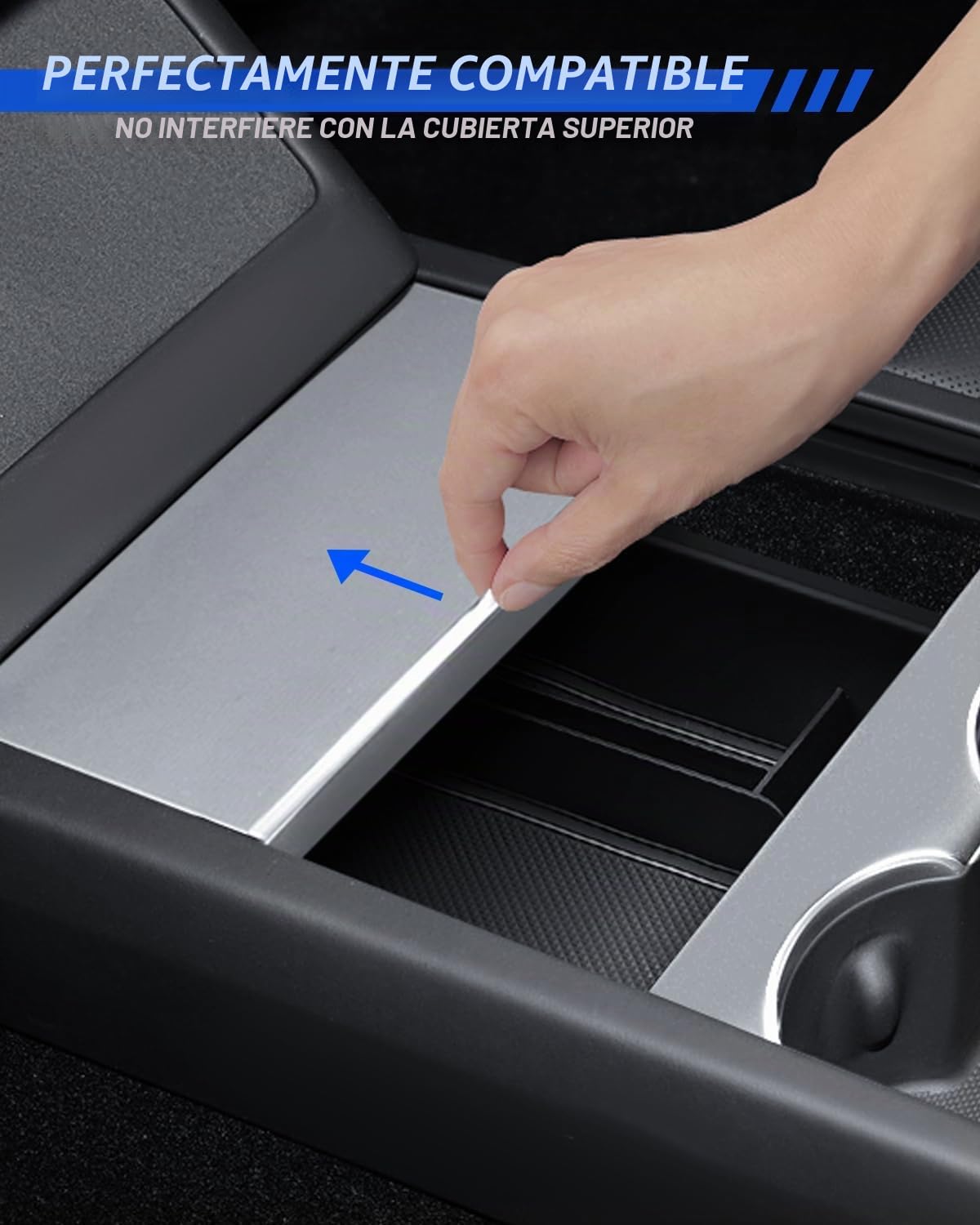 Organizador de Consola Central para Tesla Model Y 2025-2026 y Model 3 2024-2026 Caja de Almacenamiento con Material Aterciopelado Tesla Juniper Highland Accesorios