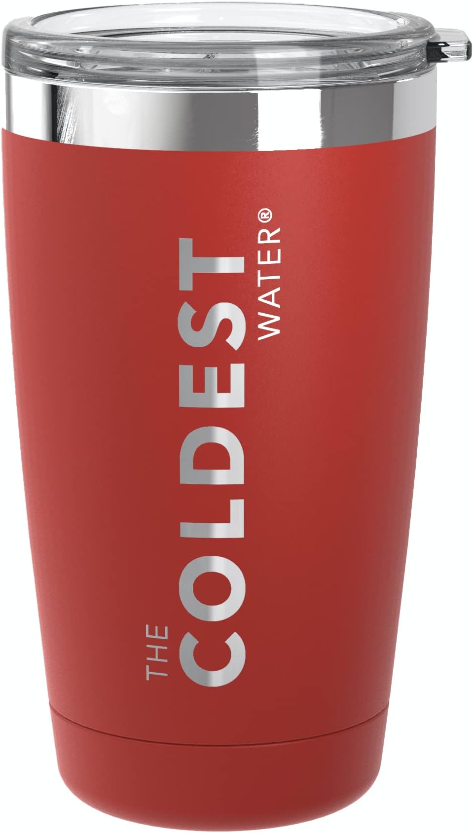 The Coldest Water Tumbler | 24+ Hours Hot and Cold| Leak Proof | FDA Approved | Dual Walled | Vacuum Insulated Thermos Flask Stainless Steel Sliding Cap Perfect for Office, Travel, Gym (Red 20OZ)