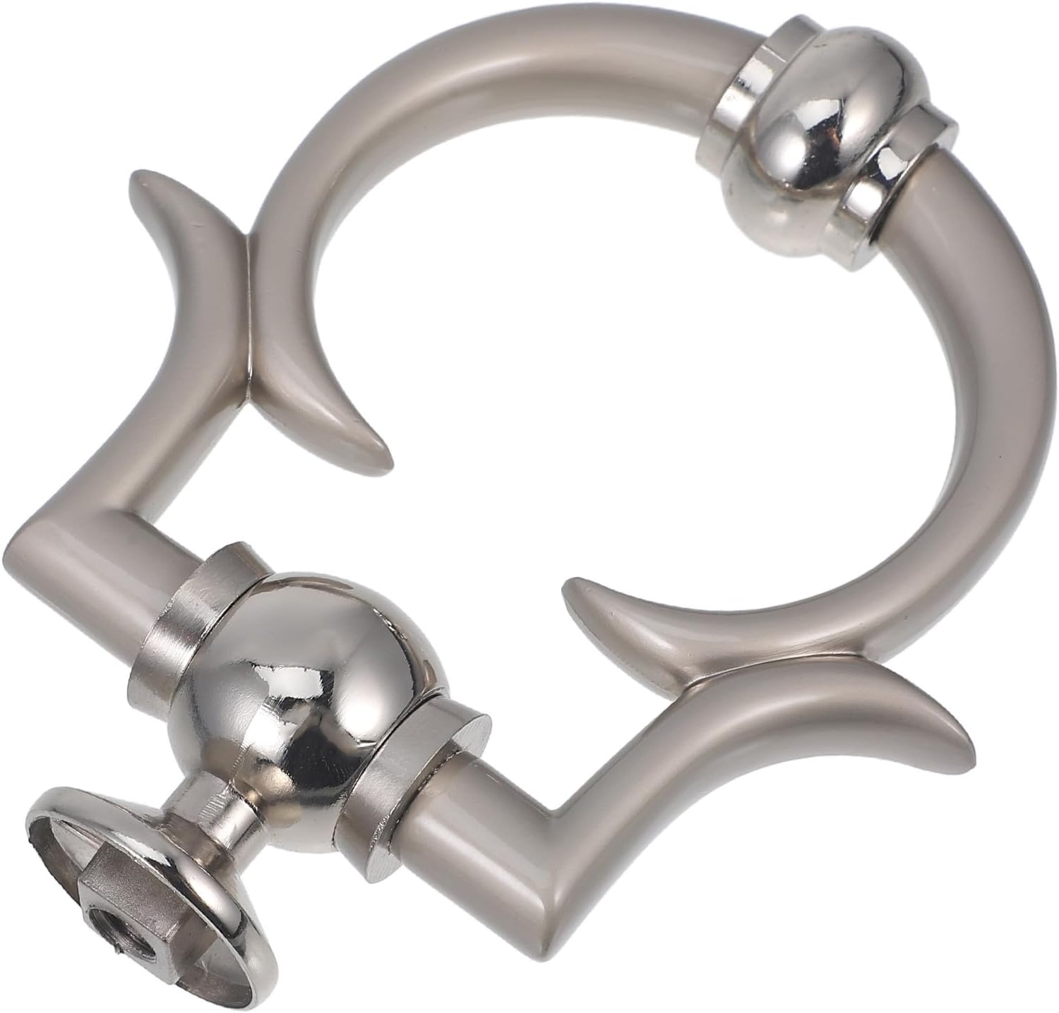 jojofuny Zinc Alloy Exterior Home Door Knocker Single Front Door Knocker Decorative Ring Satin Silver Finish European Style