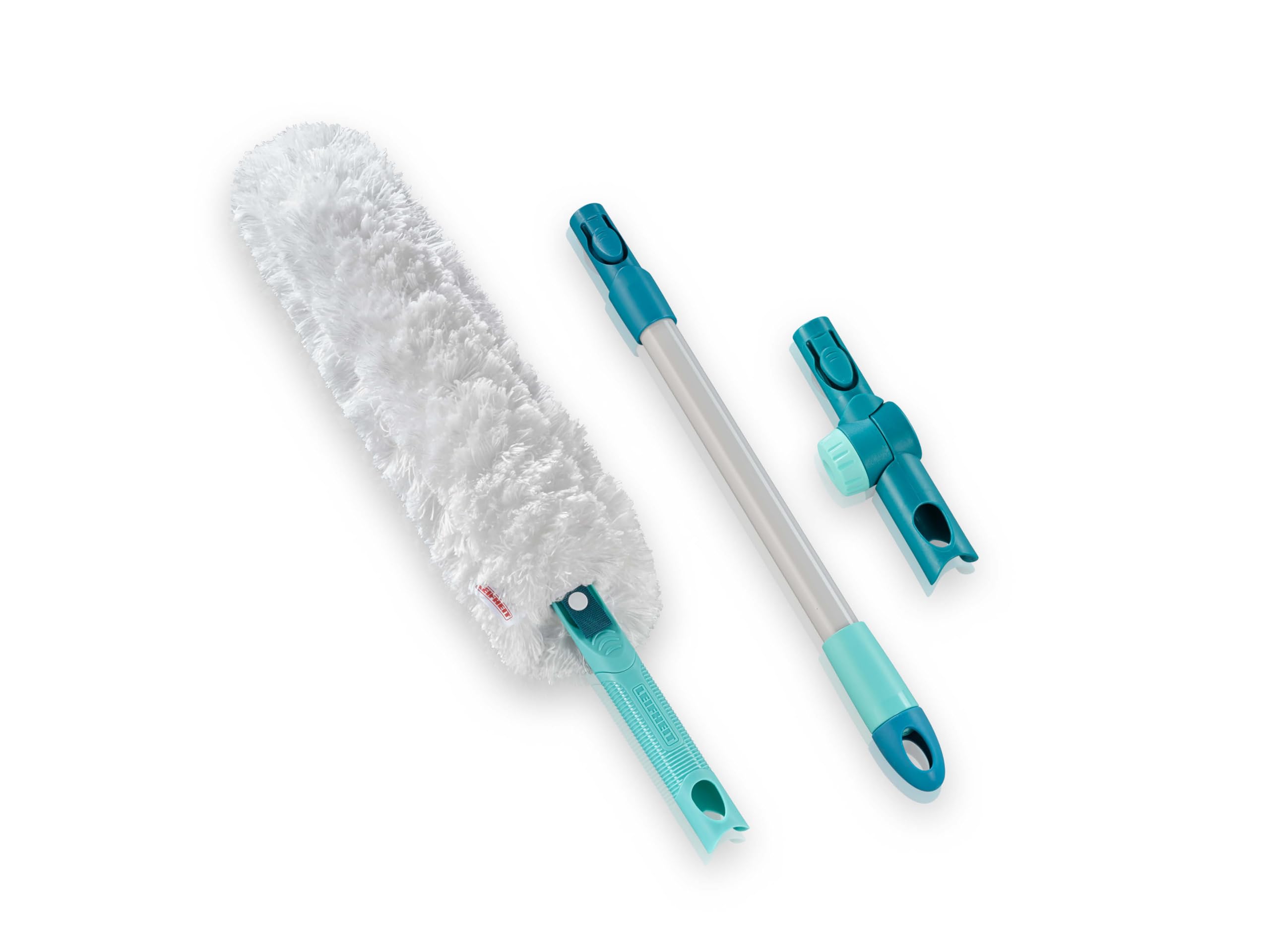 Leifheit SUPERDUSTER XL Pro Reach Set, spolverino lungo estensibile con manico lungo 43 cm, lavabile fino a 50 volte, microfibra, spolverino telescopico, lavabile, non da buttare
