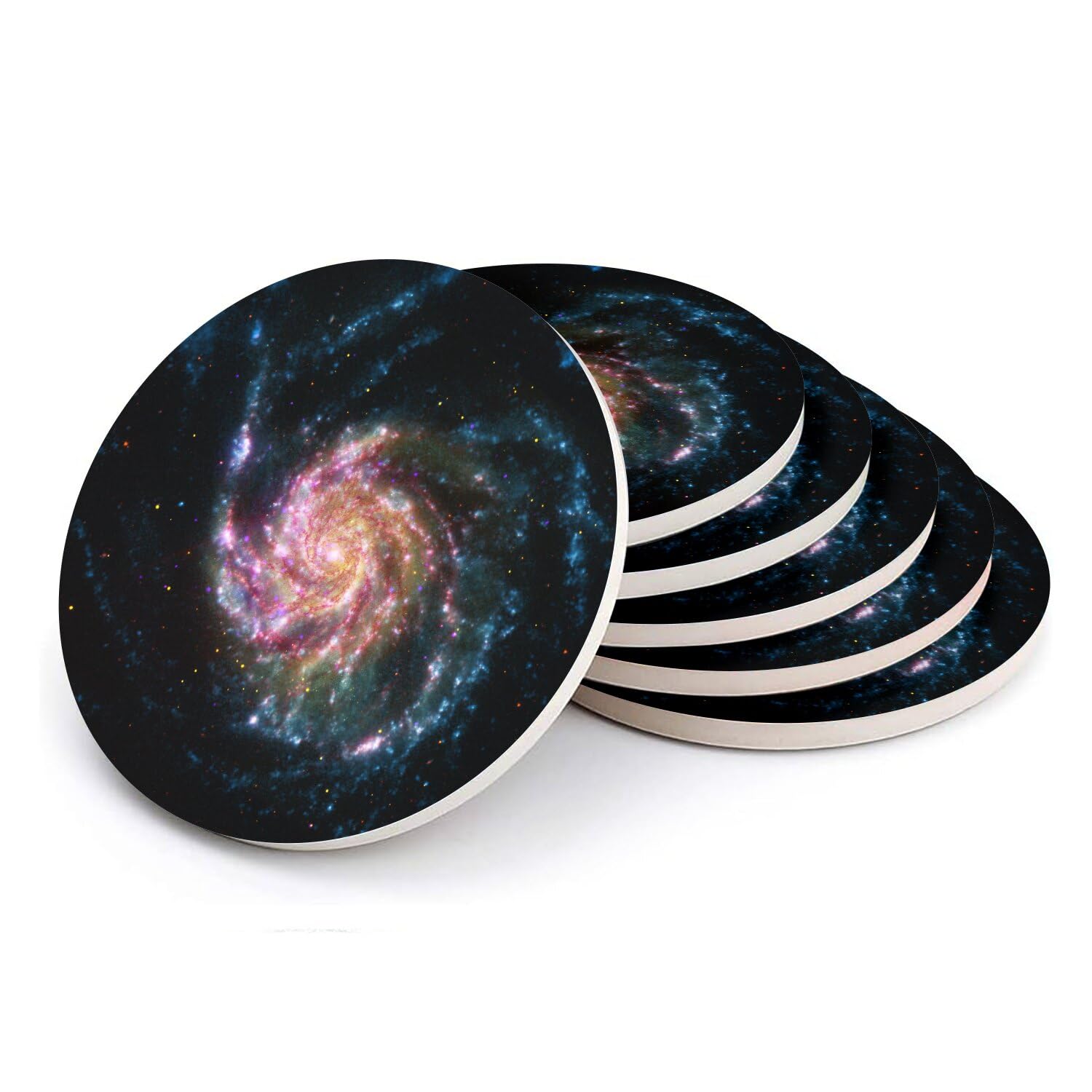 Sous verre ronds en céramique M101 astronomie luxe