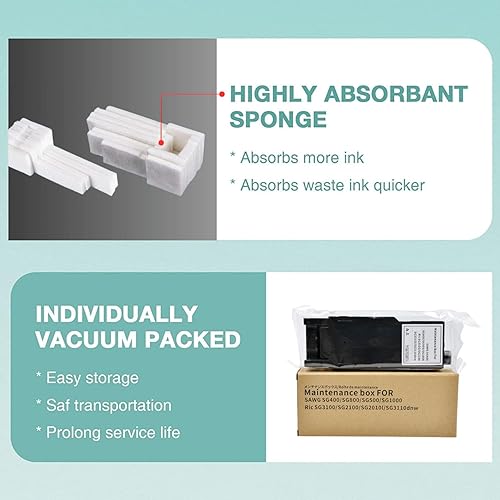 Miniatura 5 de Sawgrass - Unidad de recolección de residuos de repuesto para Sawgrass SG400 SG500 SG800 SG1000 Ricoh GC41 depósito de tinta de residuos de